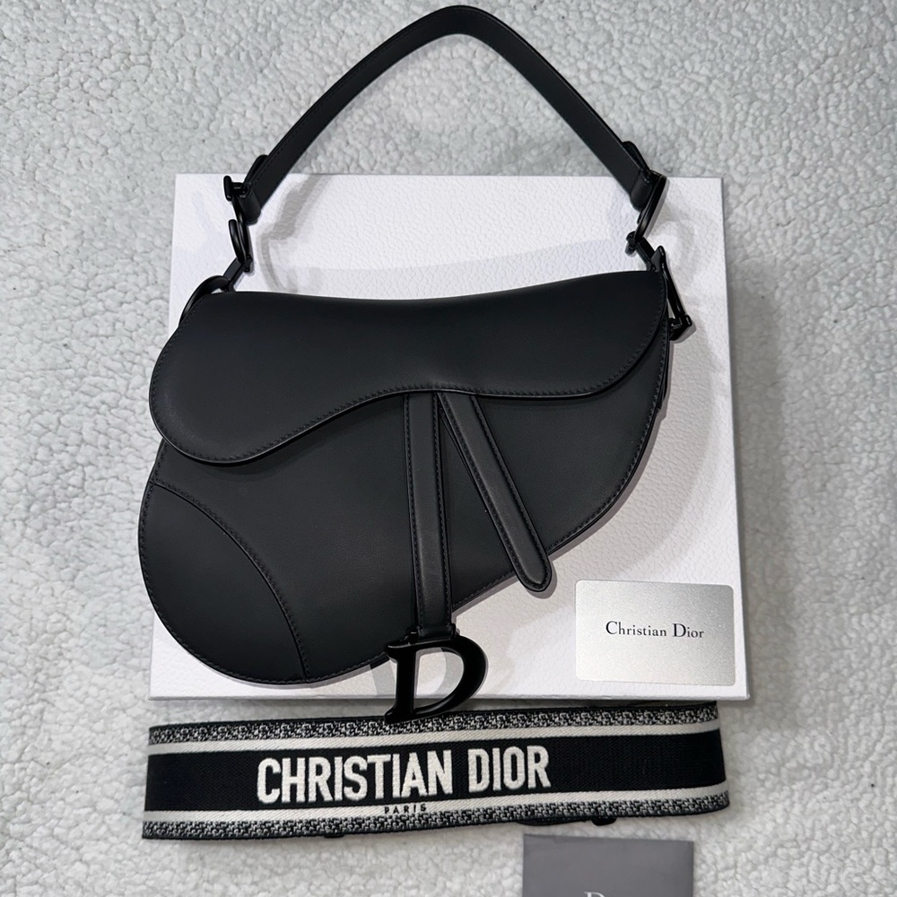 Christian Dior Saddle Bag Ultramatte Black